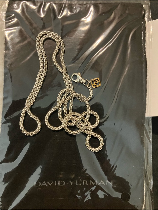 David Yurman Other - 24” 1.7mm David Yurman Silver Rope Chain Necklace with Gold Accent Charm dingbat